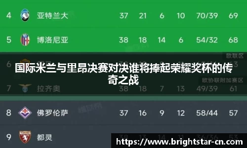 国际米兰与里昂决赛对决谁将捧起荣耀奖杯的传奇之战