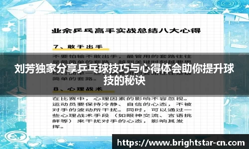 刘芳独家分享乒乓球技巧与心得体会助你提升球技的秘诀